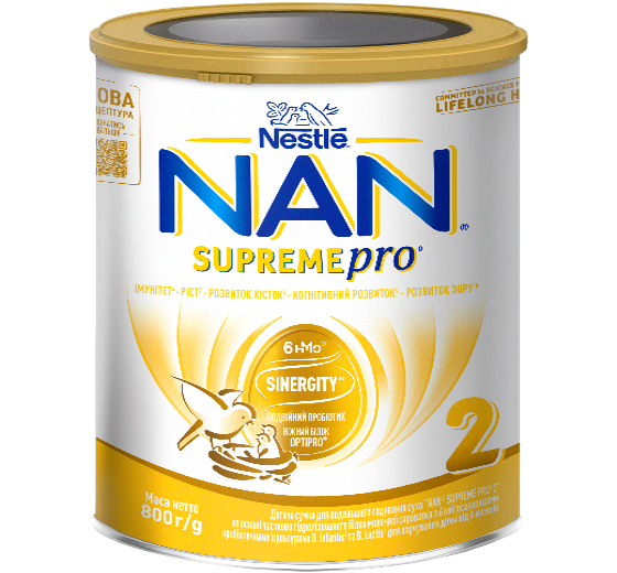 Дитяча суміш для подальшого годування cуха "NAN® SUPREME PRO 2" для харчування дітей від 6 місяців.